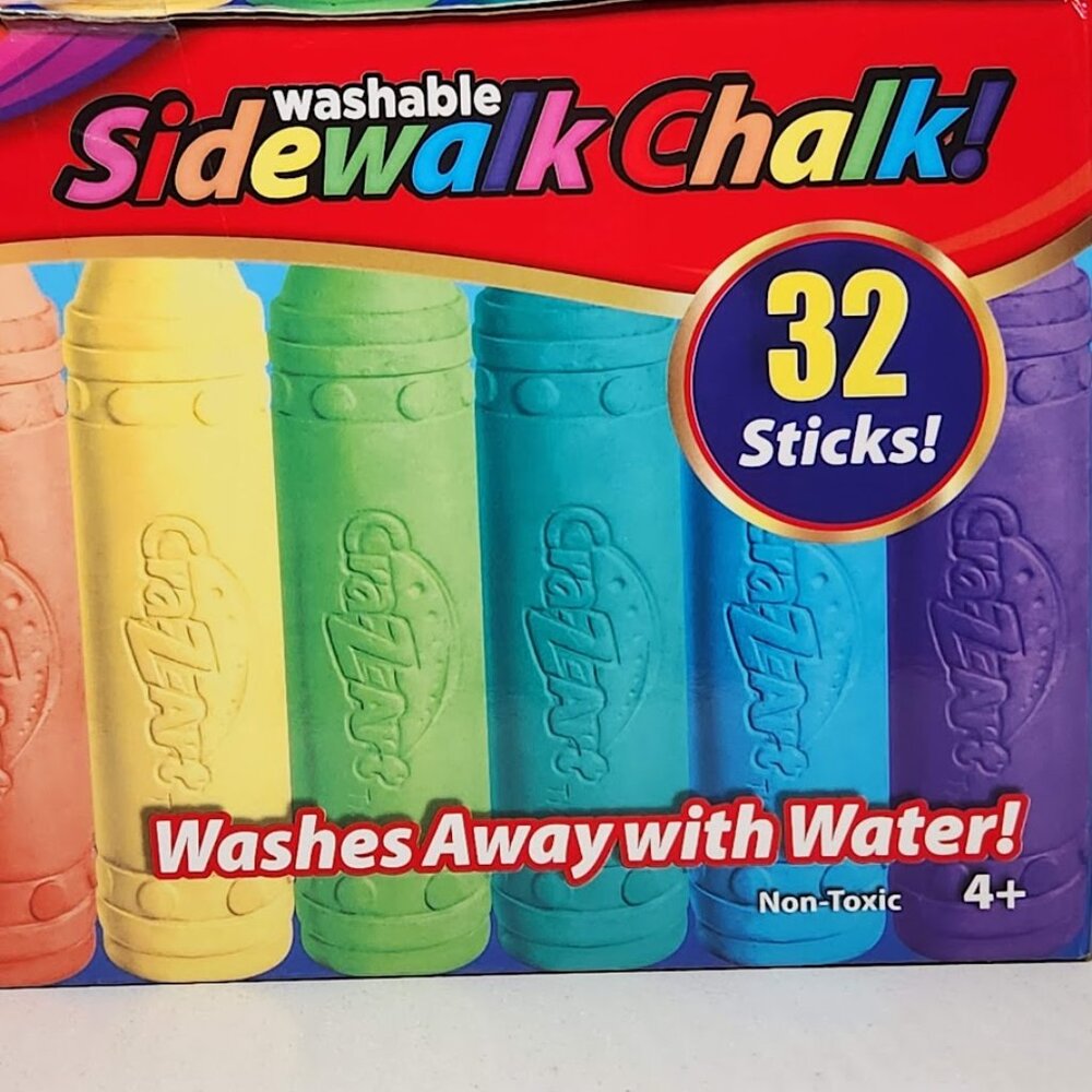 NEW Washable Sidewalk chalk 32 count school supplies preschool Montessori 32 cou